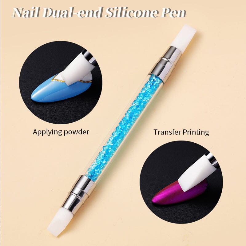 Dual-End Silicone Nail Art Pen - Professional Nail Design Tool for DIY Manicure & Nail Art - Perfect for Home, Salon, and Party Nail Decorations