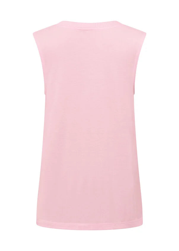 Lotus Muscle Tank Top for Women - Sweet Pink Sleeveless Workout Shirt | Yoga, Gym, Running & Casual Wear