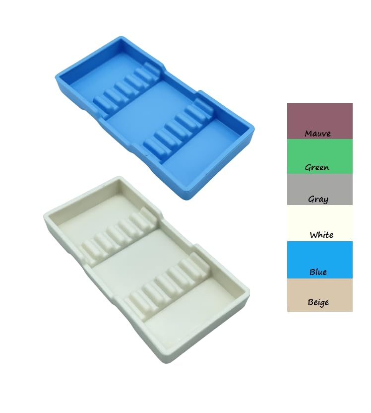 2-Pack Autoclavable Plastic Dental Instrument Organizer Trays - #16A Gray Cabinet Tray for Hand Tools & Dental Equipment - Perfect for Dental Clinics, Hospitals & Sterilization Areas