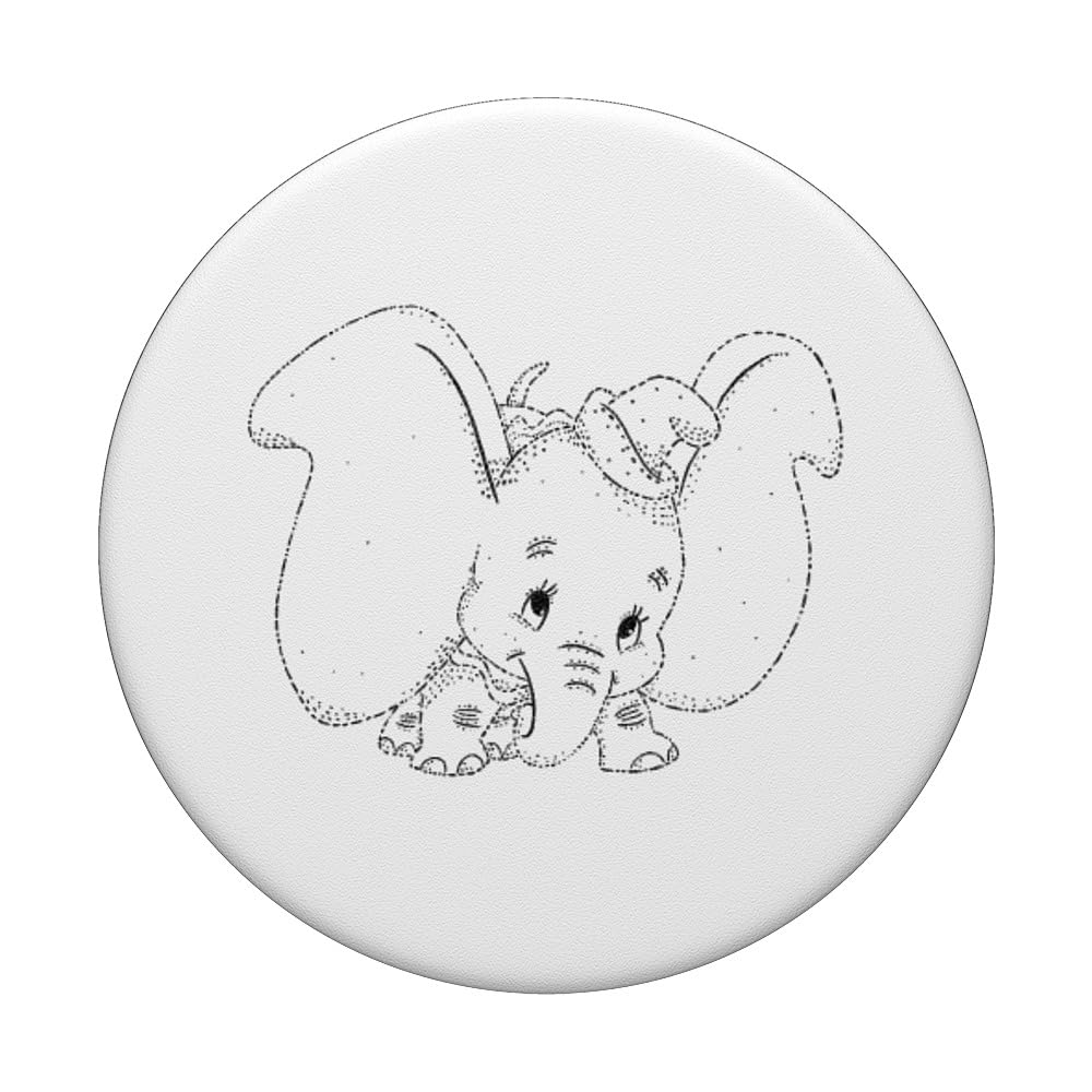 Disney Classic Dumbo Cute Elephant Dotted Sketch PopSockets Standard PopGrip - Swappable Phone Grip & Stand for iPhone, Samsung, Smartphones - Perfect for Selfies, Watching Videos, and Secure Phone Handling