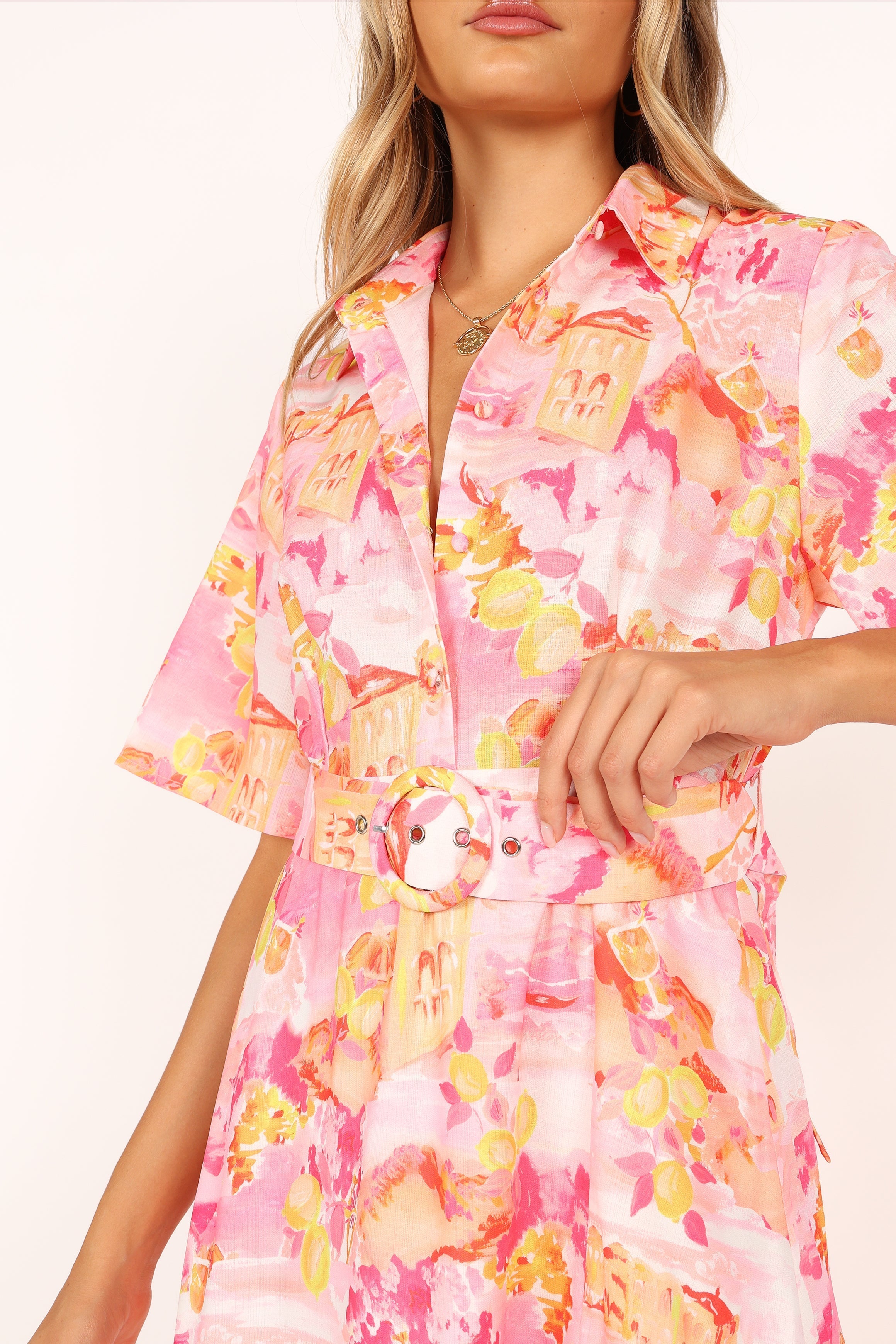 Arianna Maxi Dress - Pink Scenic Floral Print Long Summer Dress for Women, Beach Vacation, Party & Evening Wear