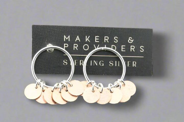 Bowie Hoop Stud Earrings for Women - Rose Gold & Silver Dangle Earrings - Perfect for Parties, Weddings & Everyday Wear