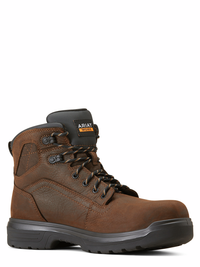 Ariat Men's Turbo Waterproof Carbon Toe Work Boot - Rich Brown | Durable Safety Footwear for Construction, Farming & Outdoor Work