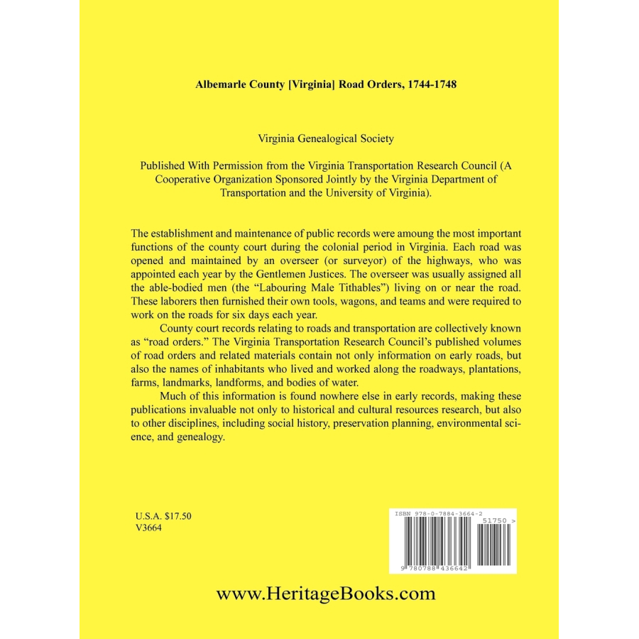 Albemarle County Virginia Road Orders 1744-1748 | Historical Documents & Genealogy Research | Perfect for Historians & Ancestry Enthusiasts