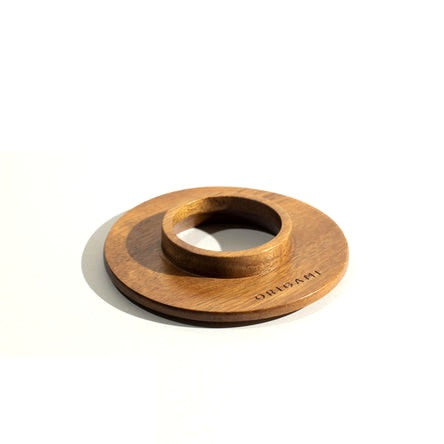 Premium Origami Coffee Dripper with Acacia Wood Base - Handcrafted Pour Over Coffee Maker for Home Brewing & Specialty Coffee Lovers - Perfect for Chemex, V60 & Kalita Wave Filters