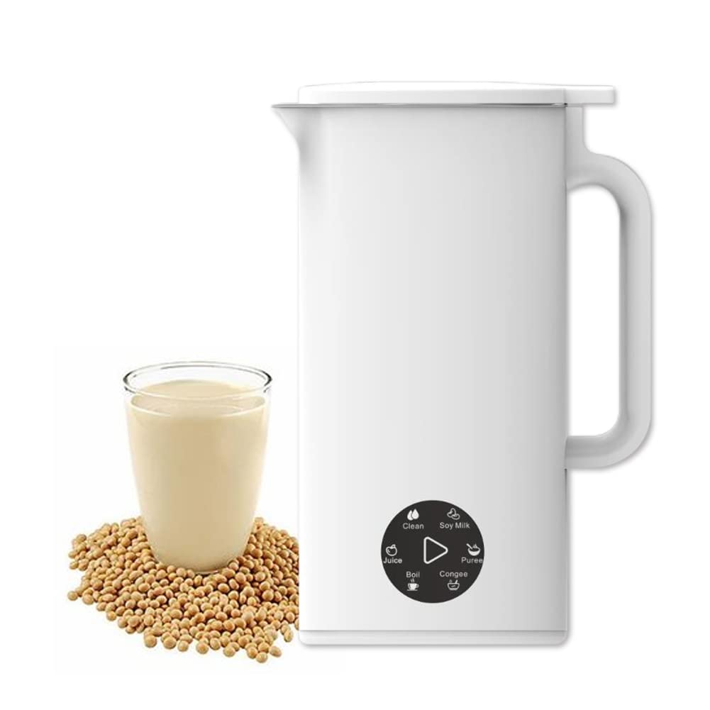 Mini Soybean Milk Maker - Portable 6-in-1 Soy Milk Machine with Juicer, Auto Cleaning & 110V for Home Use | Perfect for Breakfast, Healthy Snacks & Family Nutrition (White)