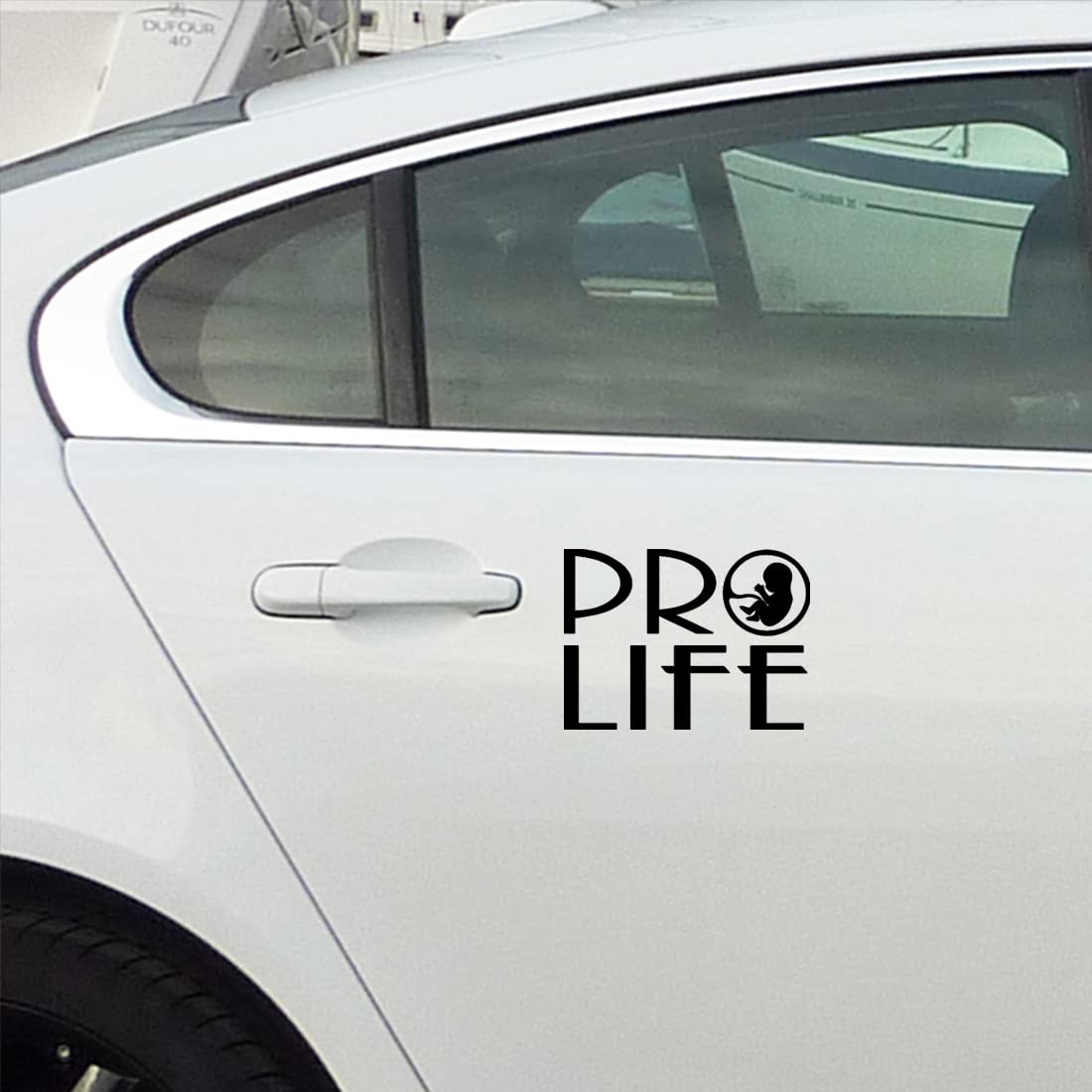 Premium Waterproof Vinyl Decal Stickers (Set of 2) - Baby Pro Life Black Design for Laptop, Phone, Helmet, Car, Mug & Home Decor | Durable Adhesive for Indoor & Outdoor Use