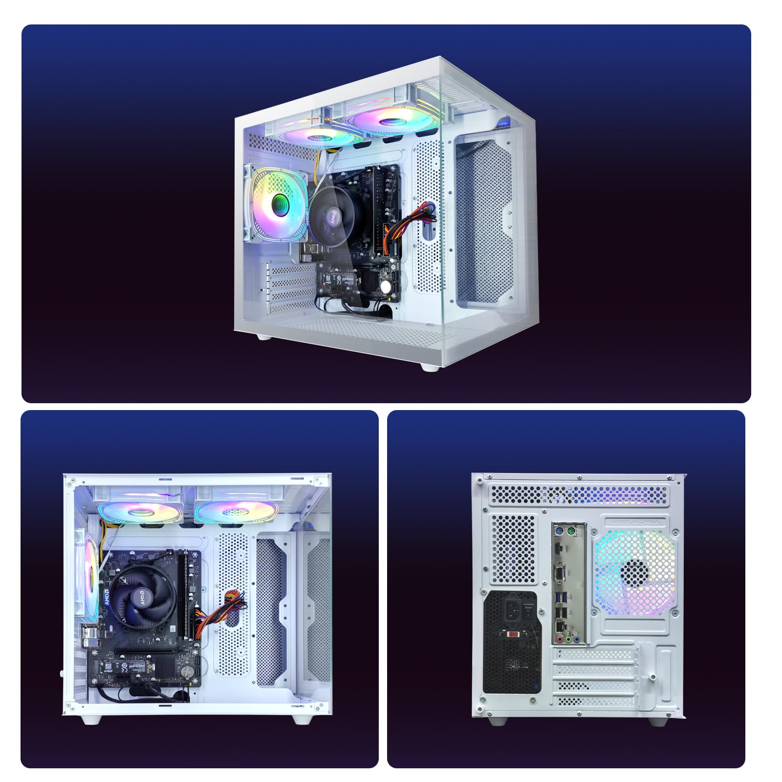 Intel 14th Gen i5-14400 Gaming Desktop PC - 10 Cores 16 Threads up to 4.7GHz, 32GB RAM, 1TB NVMe SSD, 650W PSU, RGB Fans, White | Perfect for Home Gaming, Streaming & Productivity Work