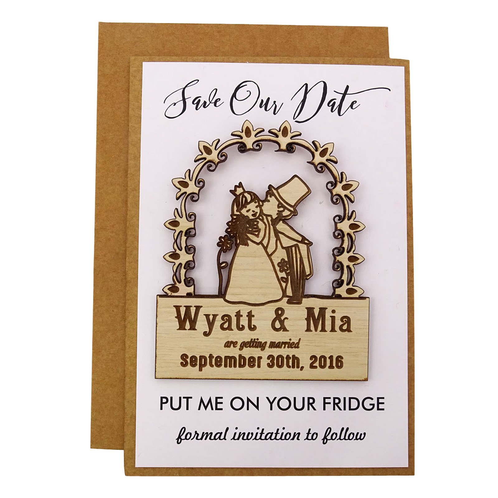 50 Custom Engraved Wooden Save The Date Magnets - Rustic Wedding Announcement Favors - Perfect for Wedding Invitations, Bridal Showers & Anniversary Gifts