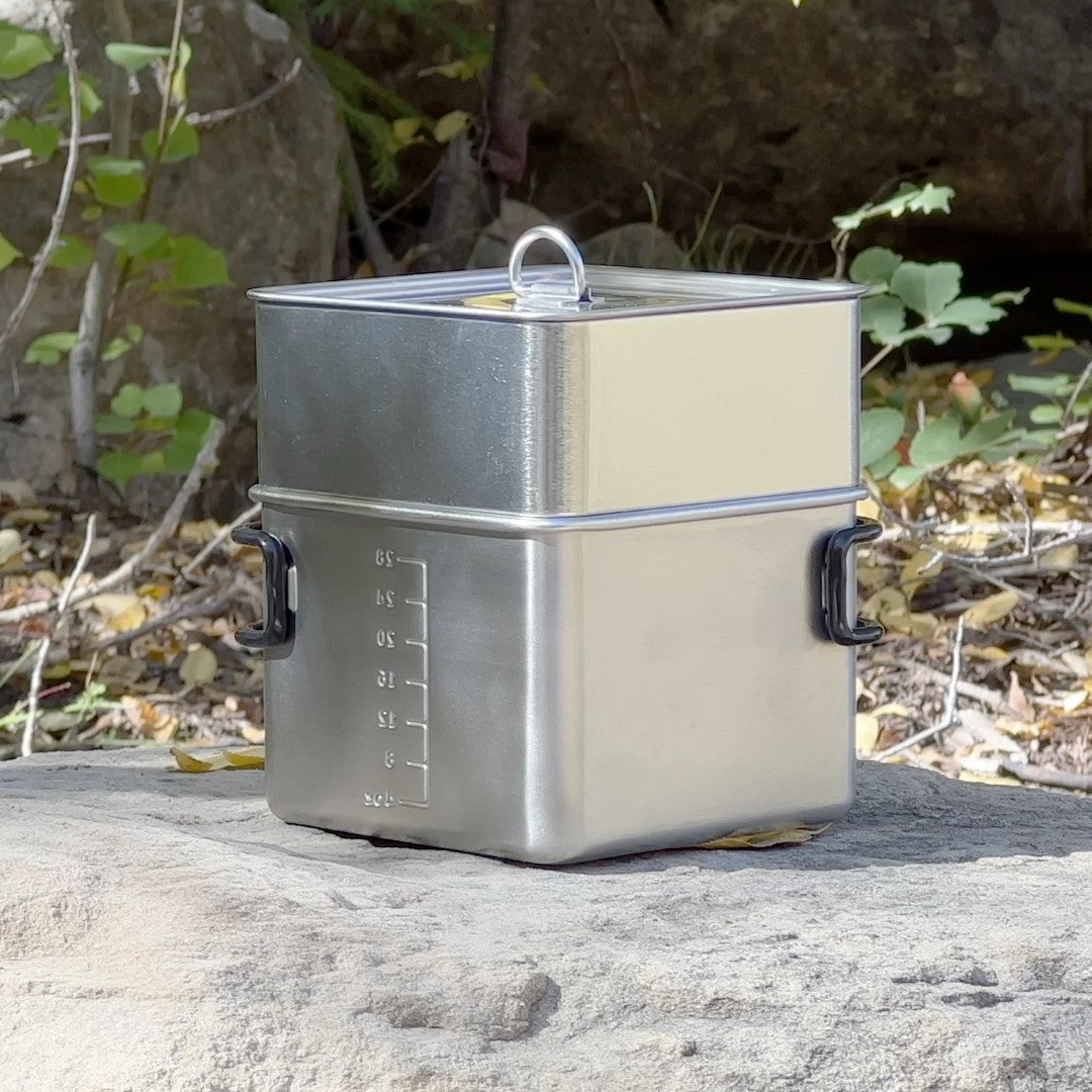 Firebox Box Pot - Portable Camping Cookware for Outdoor Adventures, Backpacking & Emergency Preparedness | Compact & Durable Stainless Steel Cooking Pot for Hiking, Picnics & Survival Kits