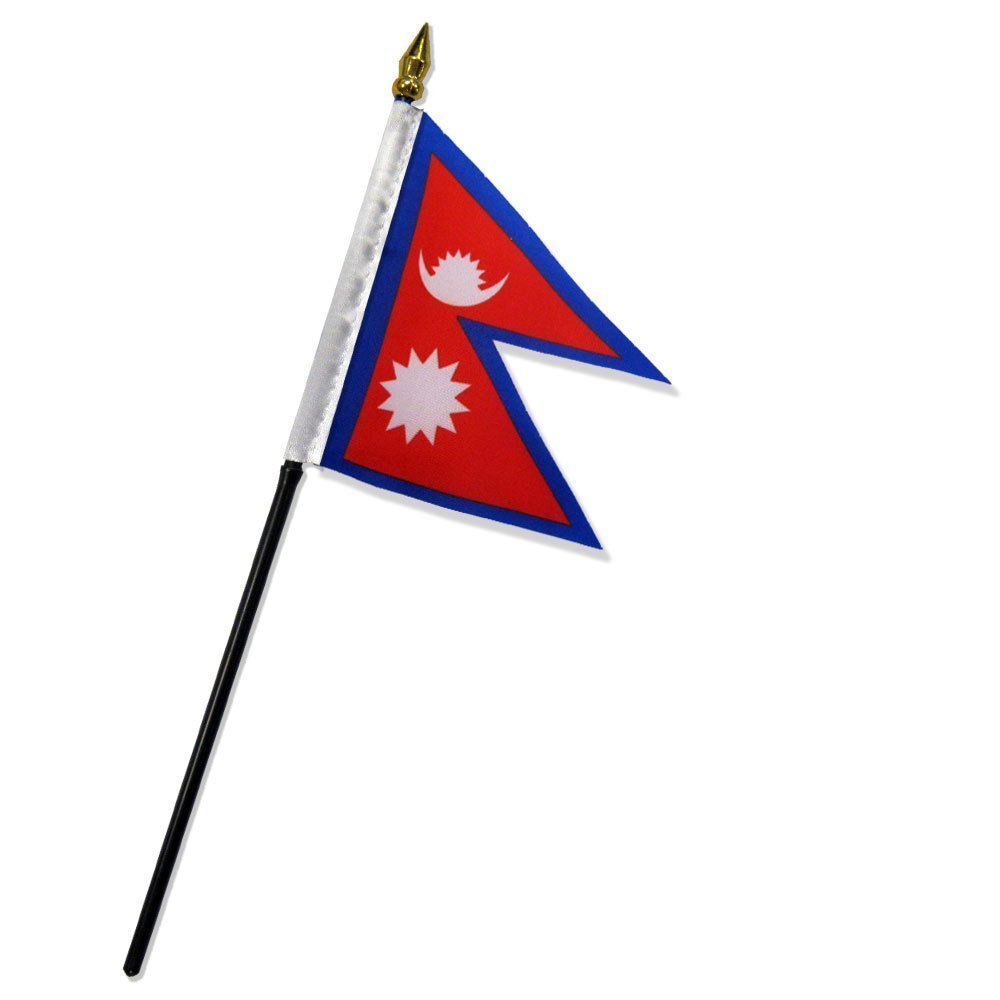 Nepal 4x6 Inch Desk Stick Flag - Mini Handheld Flag Without Base - Perfect for Home Decor, Office Display, and International Events