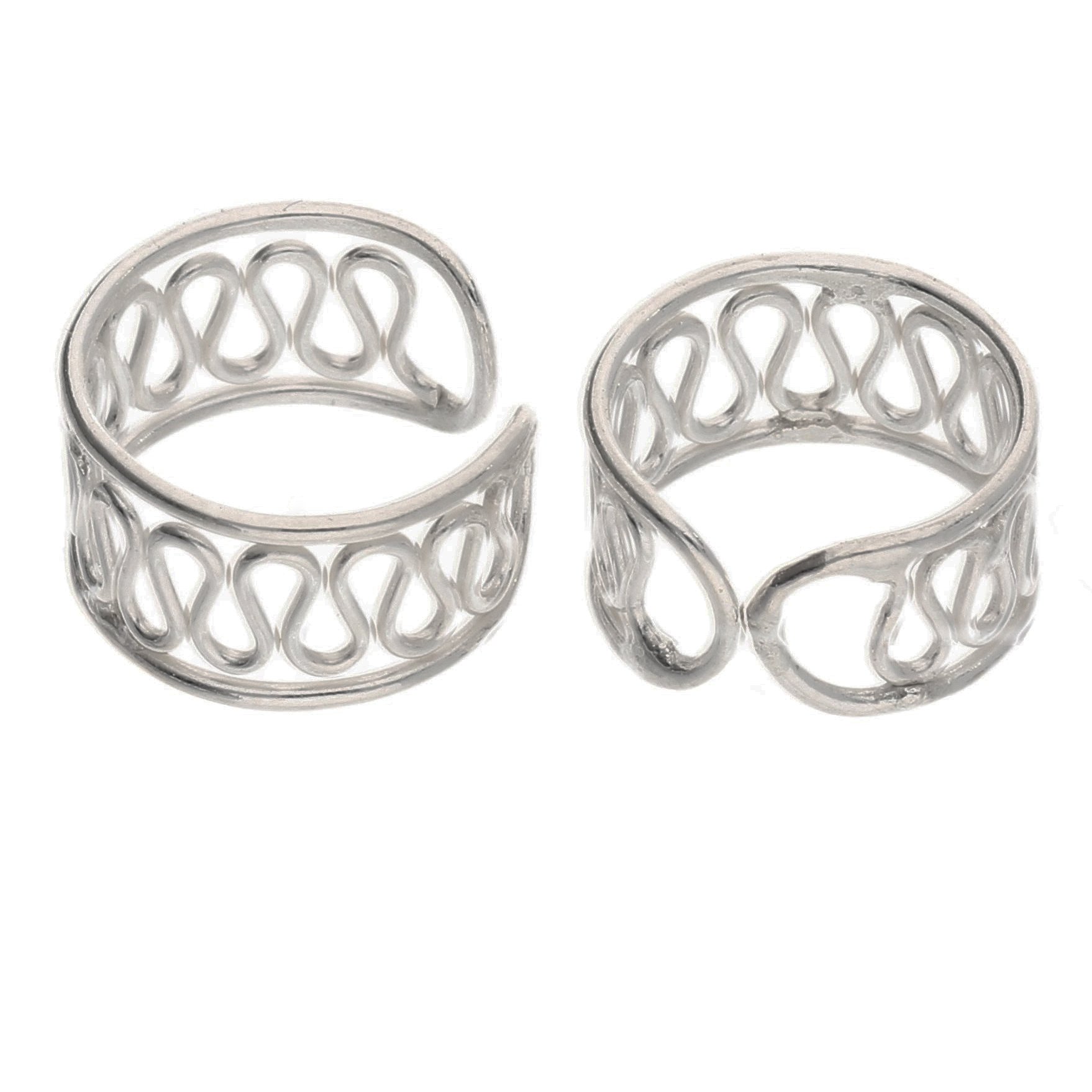 Sterling Silver Coiled Wirework Ear Cuff Pair Earrings for Women - Boho Chic Jewelry for Everyday Wear & Special Occasions