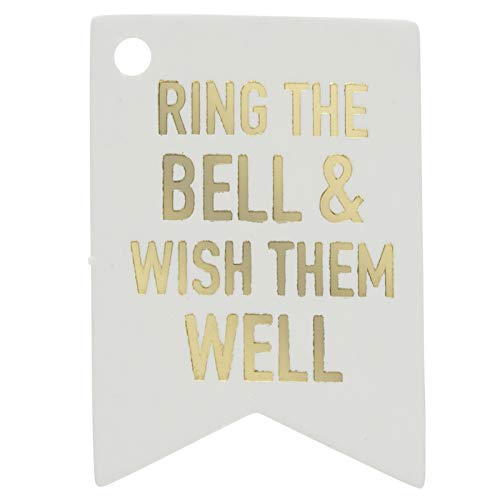 White and Gold Bell Tags - 48 Pack for Wedding, Party, and Event Decorations - Perfect for Table Settings, Gift Wrapping, and DIY Crafts