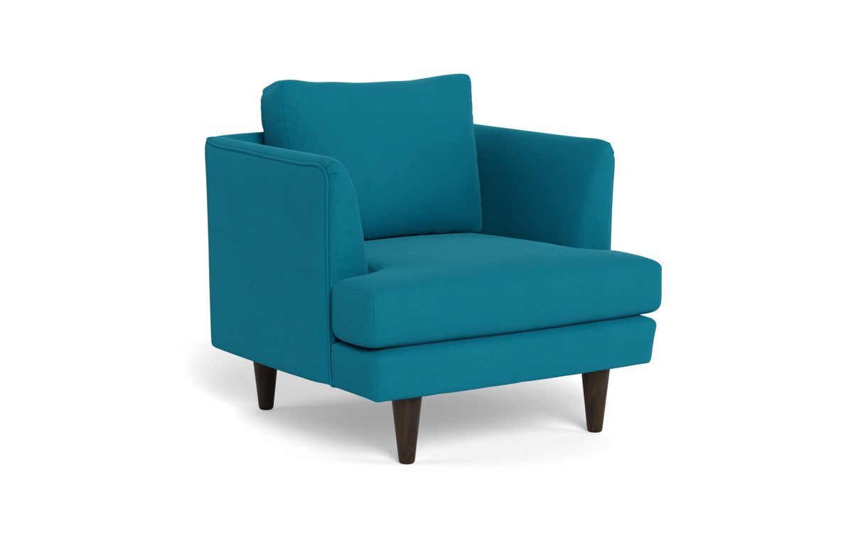 Rainey 35 Armchair - Modern Accent Chair for Living Room, Bedroom & Office - Comfortable Upholstered Lounge Chair with Wooden Legs - Perfect for Reading, Relaxing & Home Decor