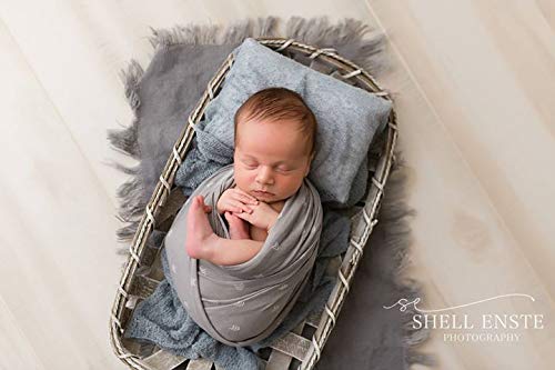 19x24 Inch Fringed Burlap Layer - Premium Photography Backdrop & Wedding Decoration Prop in Charcoal - Perfect for Boho Photo Shoots, Rustic Weddings & Home Decor