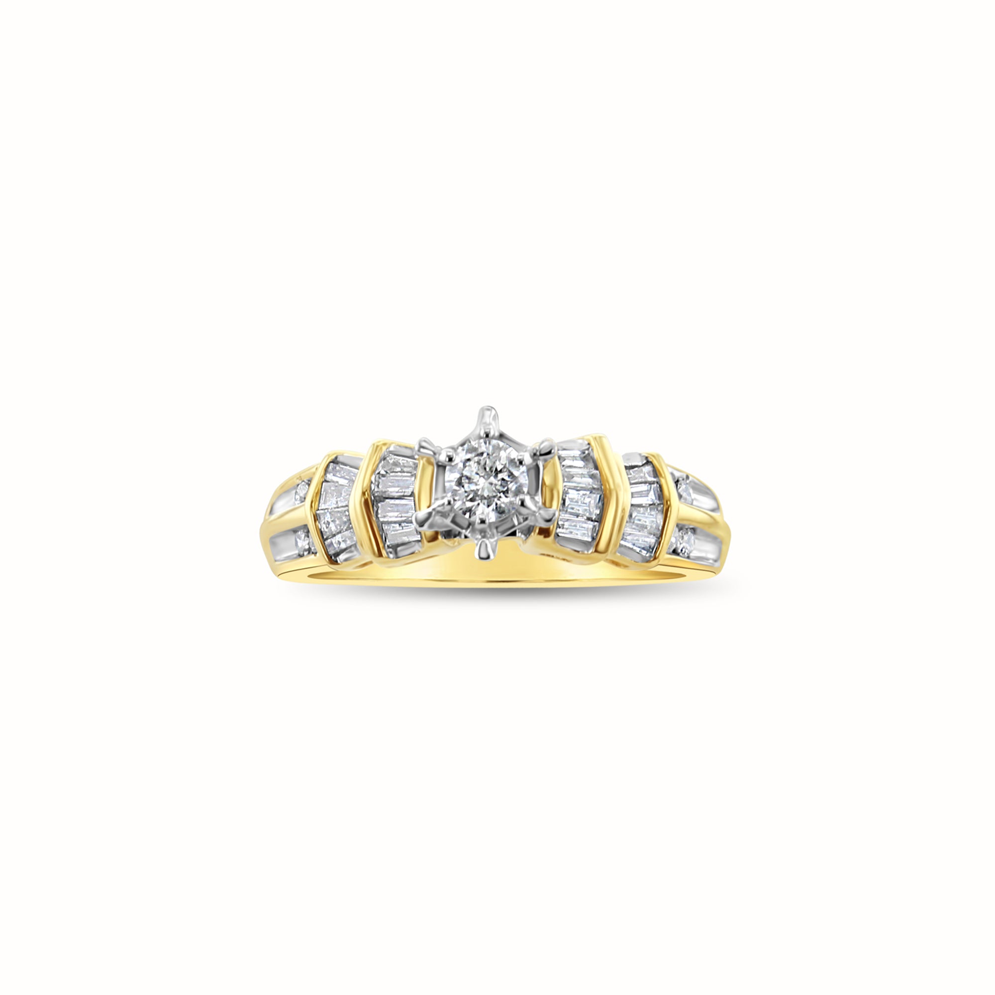 Vintage Style Diamond Engagement Ring 14k Two-Tone Gold - Perfect for Proposals, Anniversaries & Romantic Occasions