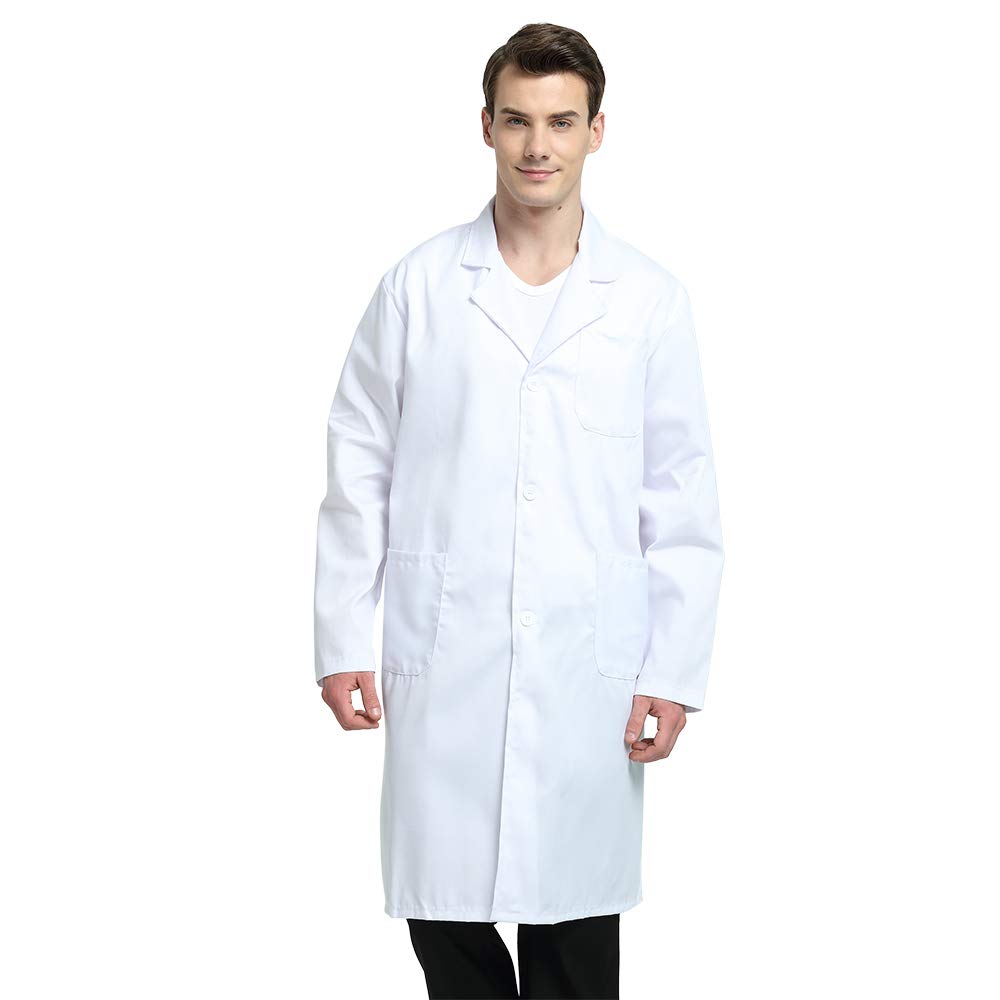 TopTie Unisex Scrubs Lab Coat - Professional Doctor Uniform Workwear with Long Sleeves for Medical Staff, Nurses & Students | Perfect for Hospitals, Clinics & Labs