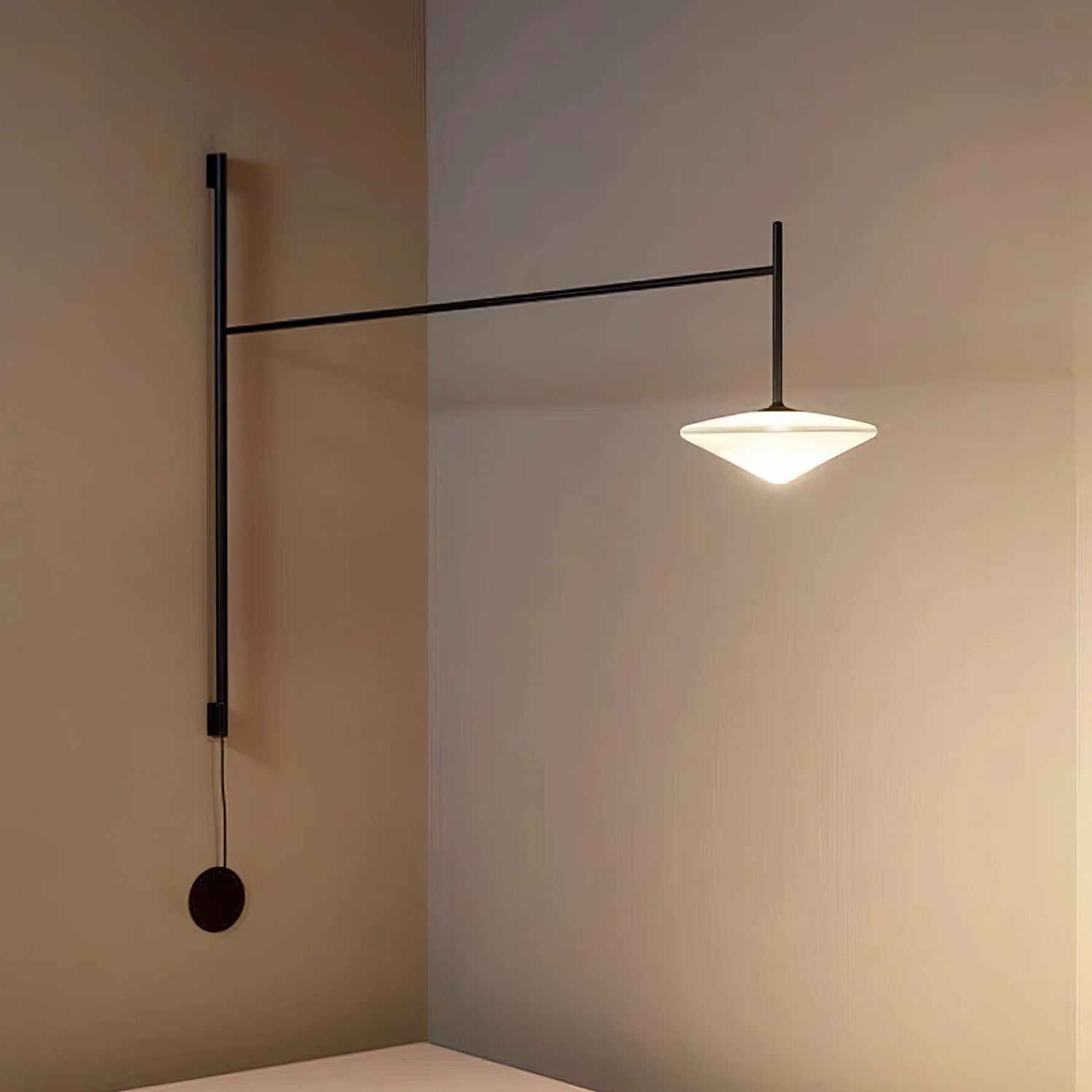 Gea Plug In Wall Lamp - Modern Touch Control Night Light for Bedroom, Nursery, Hallway - Energy Efficient LED Plug-In Sconce with Adjustable Brightness
