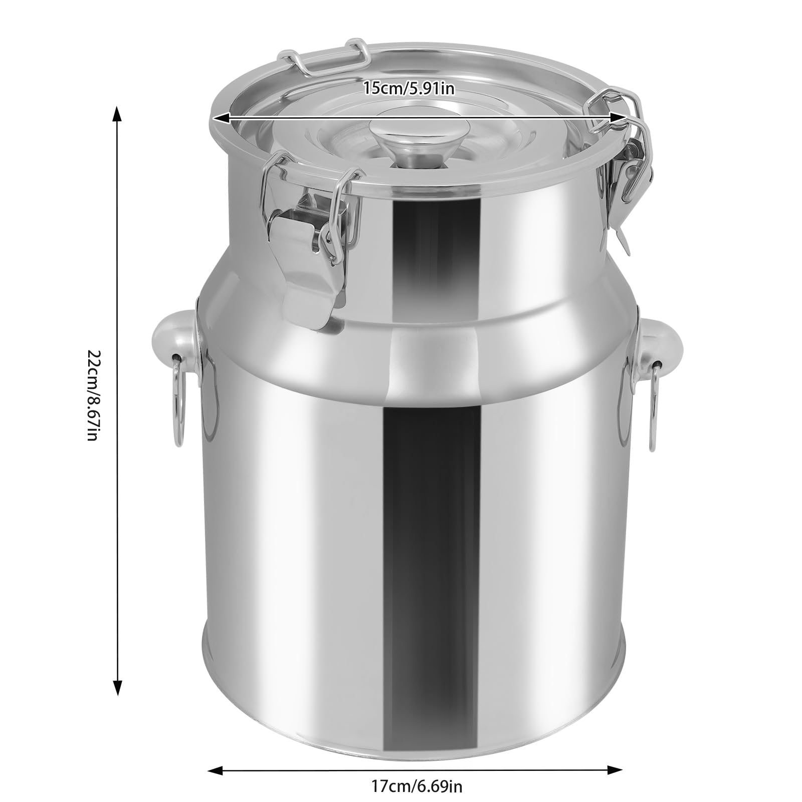 Premium 5L/1.32Gal Stainless Steel Milk Can with Sealed Lid & Faucet - Heavy Duty Multi-Purpose Container for Milk, Wine, Beverage Storage - Ideal for Farm, Brewing, Catering & Home Use