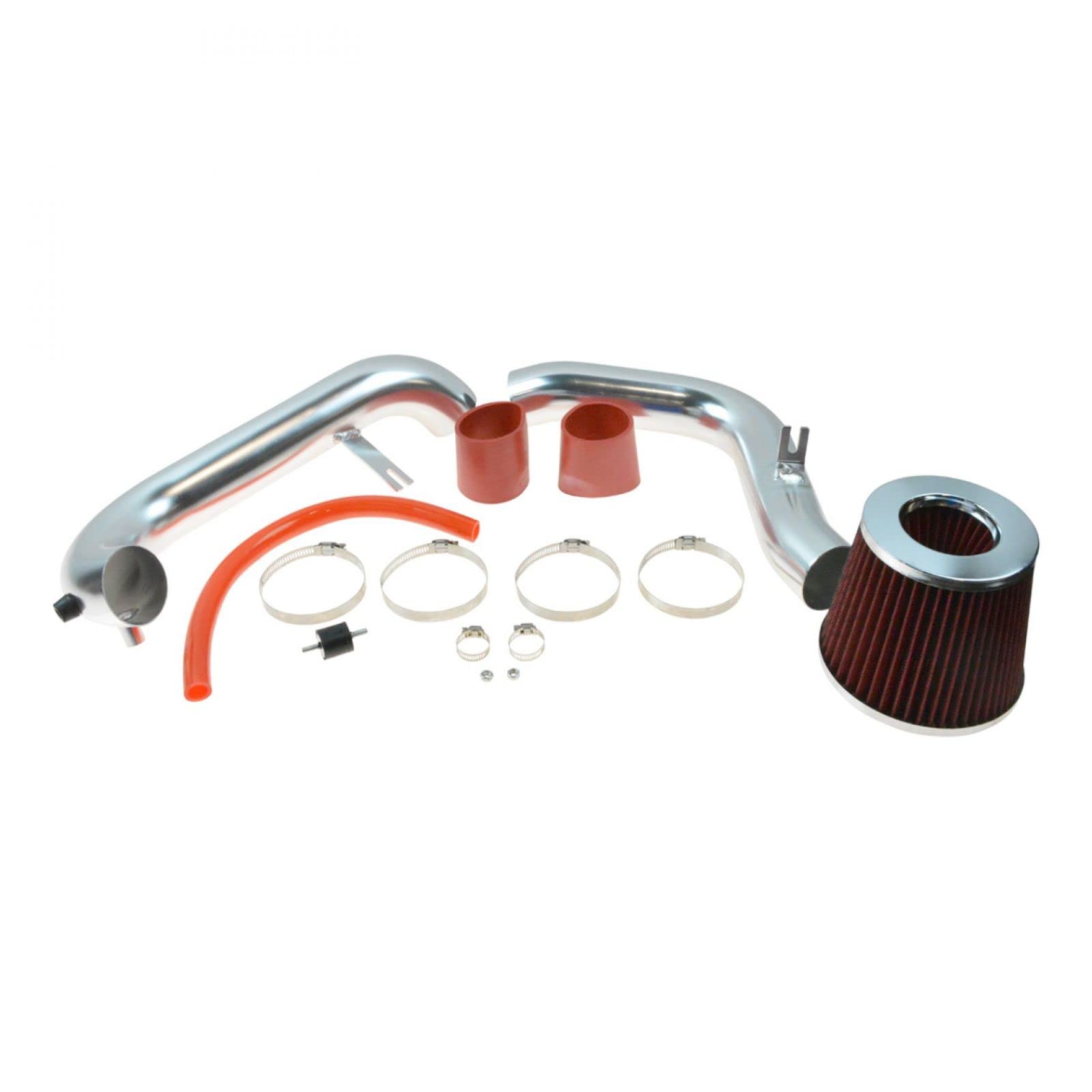 High Performance Cold Air Intake System with Red Air Filter for Honda Civic DX EX LX Manual Transmission - Improve Engine Power & Fuel Efficiency for Street Racing & Daily Commuting