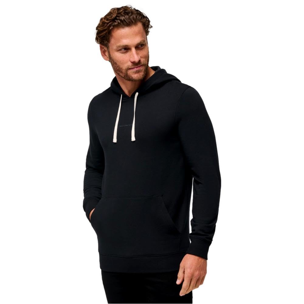 TravisMathew Men's Coastal Cloud Hoodie - Soft & Lightweight Pullover for Casual Wear, Gym & Outdoor Activities - Black