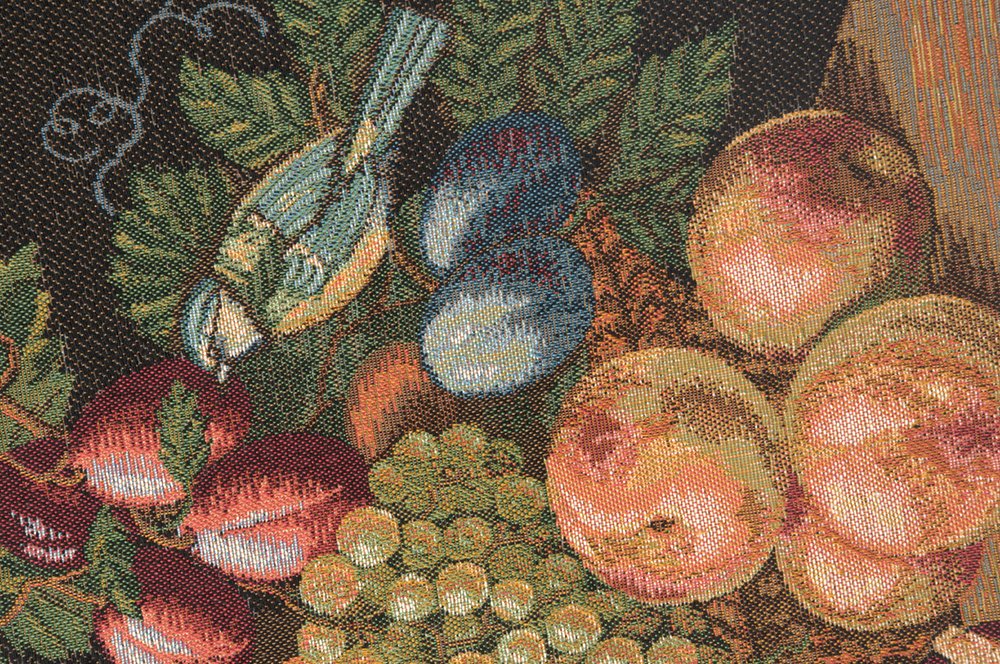 French Tapestry Fruit Basket Throw Pillow Cover 19x19 Inch - Cotton Viscose Polyester Blend Cushion by Charlotte Home Furnishings - Perfect for Sofa, Bedroom Decor & Farmhouse Style Living Room