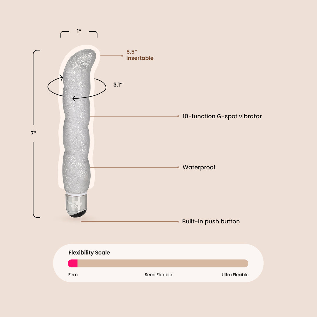 Naughty Bits™ Screwnicorn™ Majestic G-Spot Vibrator - Soft Ribbed Texture for Enhanced Pleasure | Perfect for Couples Play & Solo Sensual Exploration