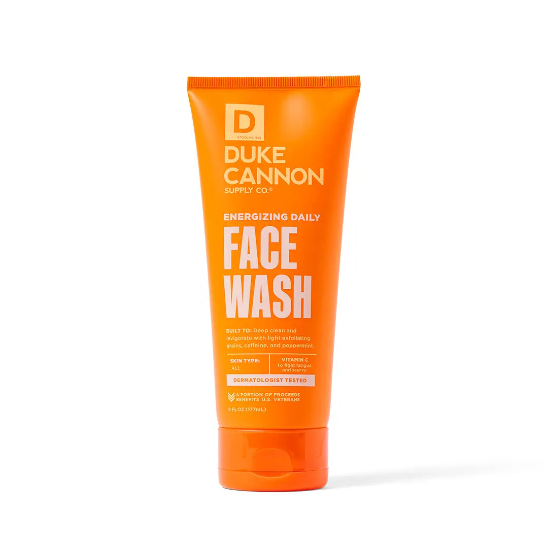 Duke Cannon Energizing Daily Face Wash for Men - Refreshing & Invigorating Cleanser for Oily & Normal Skin - Perfect for Morning & Night Skincare Routine