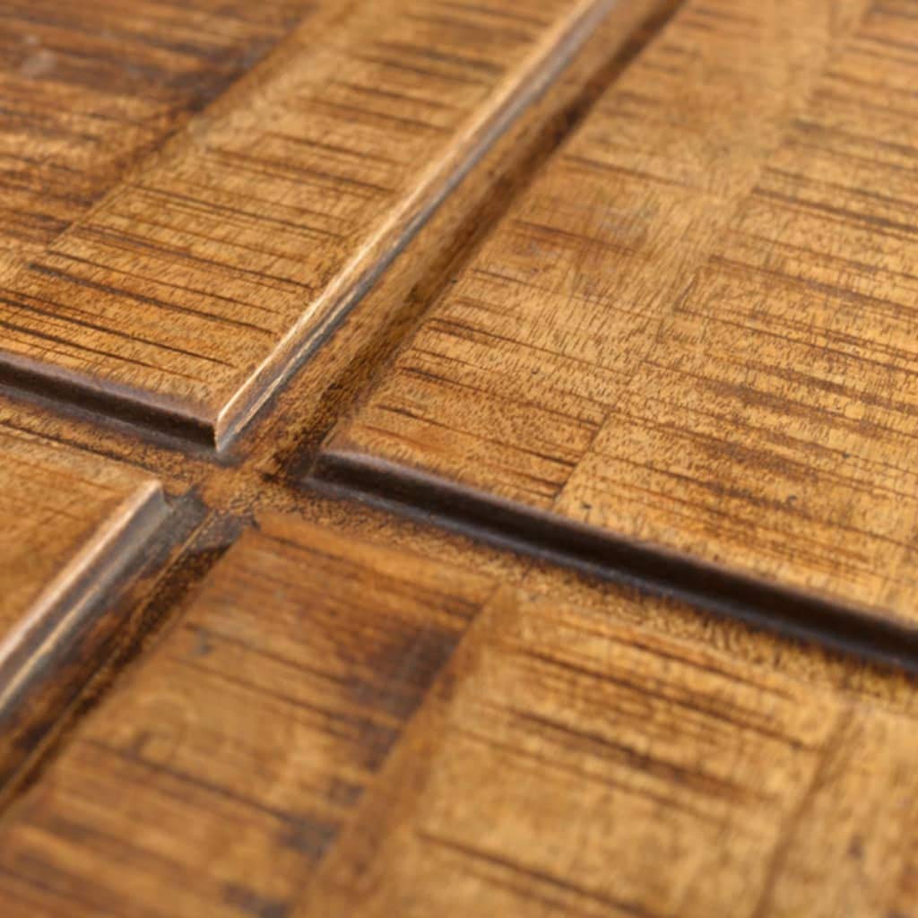 Brown Square Solid Mango Wood Coffee Table - Rustic Modern Living Room Furniture for Home Decor & Small Space
