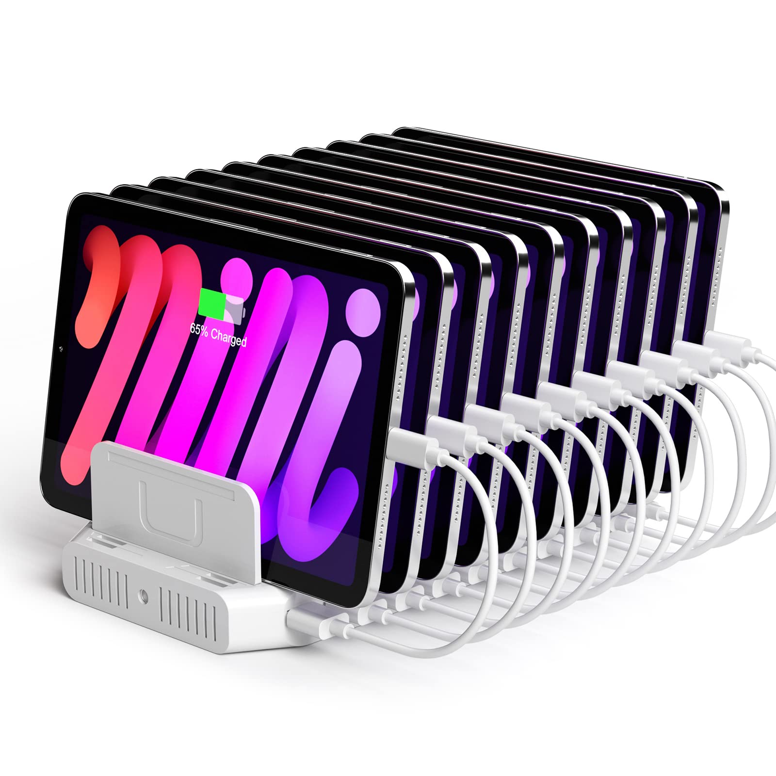 Unitek 120W 10-Port USB C Charging Station | Multi-Device Fast Charger for iPhone, iPad, Smartphones & Tablets | UL Certified | Perfect for Office, Home & Travel Use