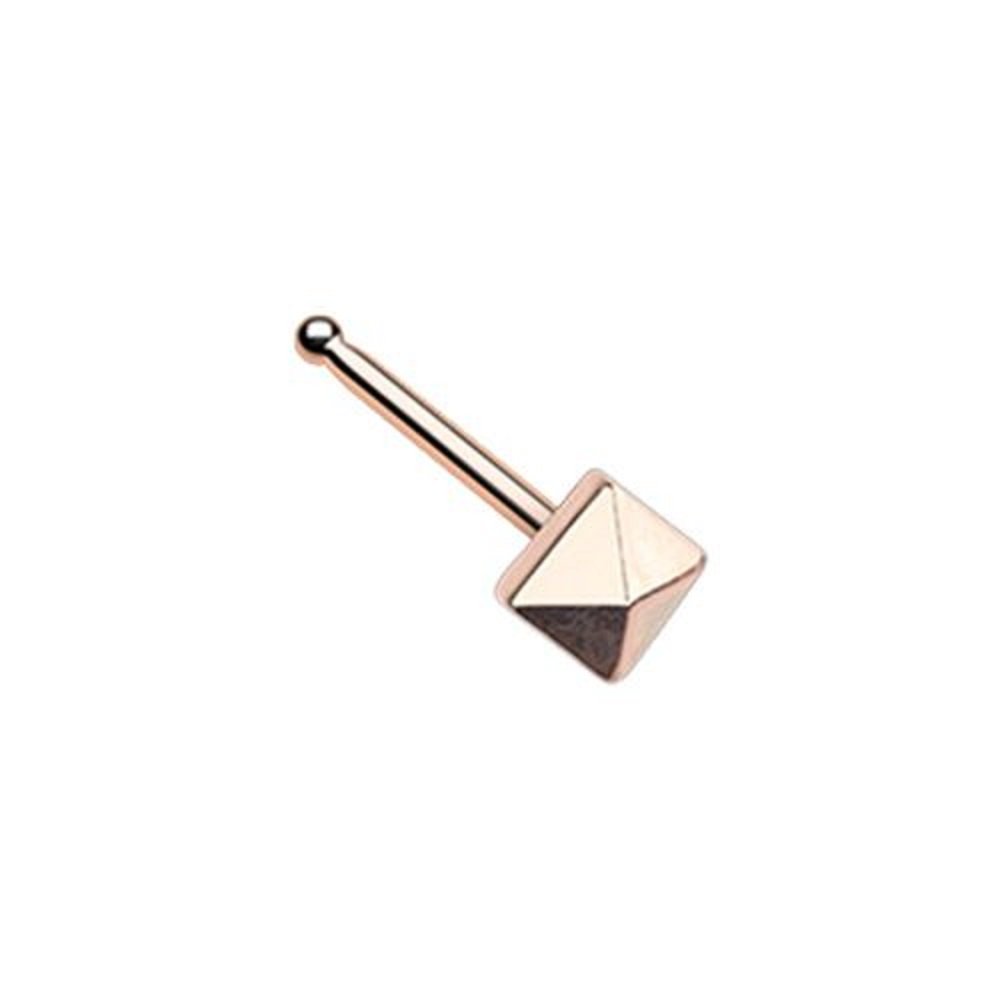 Rose Gold Pyramid Nose Stud Ring - WildKlass Elegant Body Jewelry for Women, Perfect for Parties, Festivals & Everyday Wear