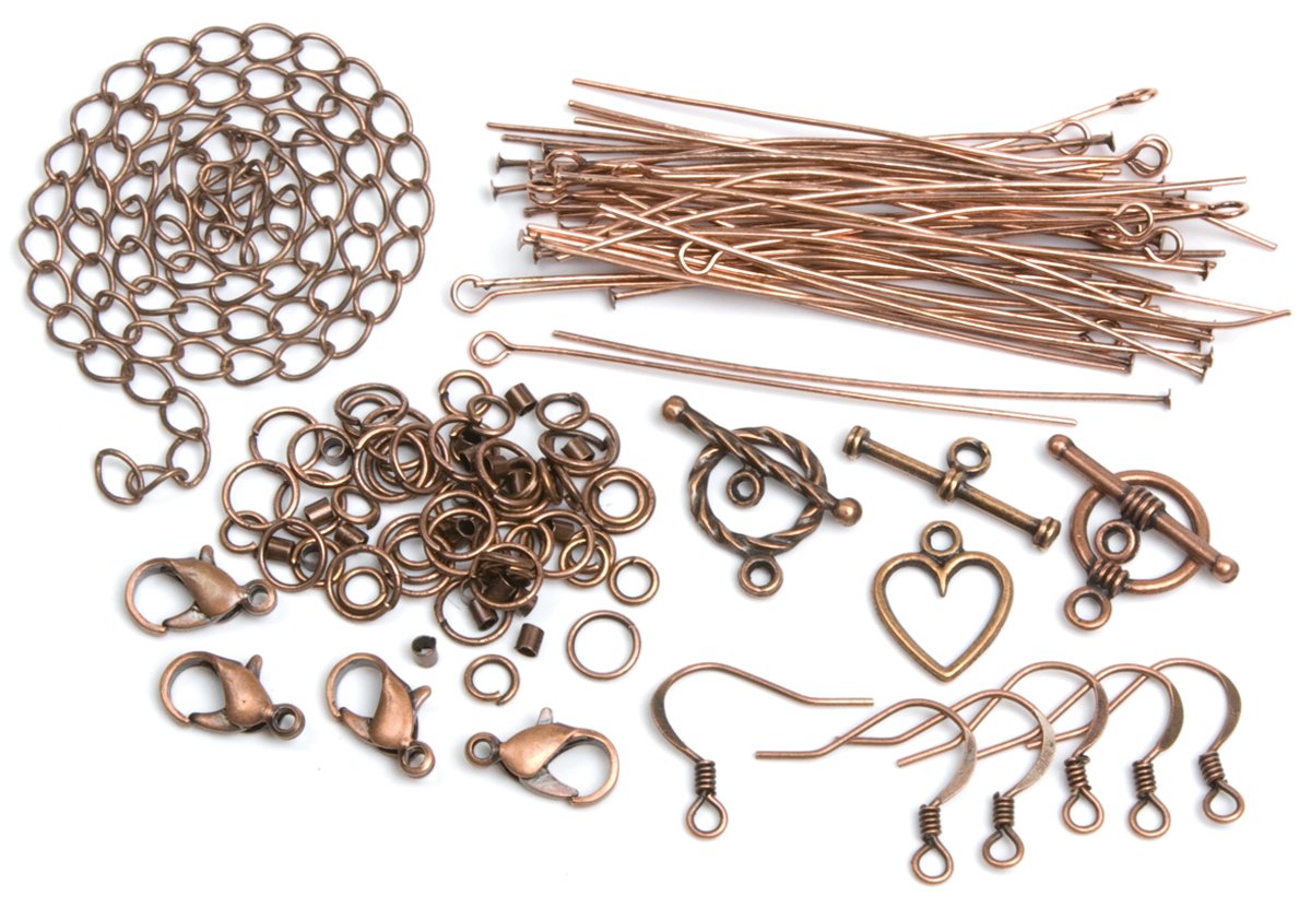 145-Piece Copper Jewelry Making Starter Kit for Beginners - DIY Beading Supplies, Charms, Chains & Findings - Perfect for Necklaces, Bracelets, Earrings & Craft Projects