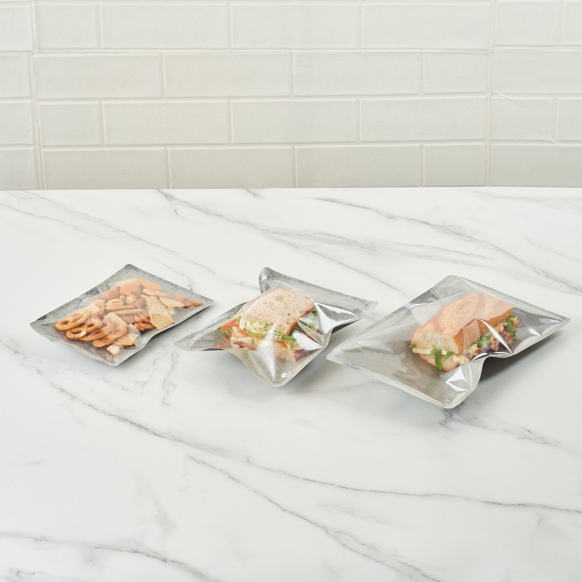 Black Plastic Small Sandwich and Snack Bags - Heat Sealable 8.25