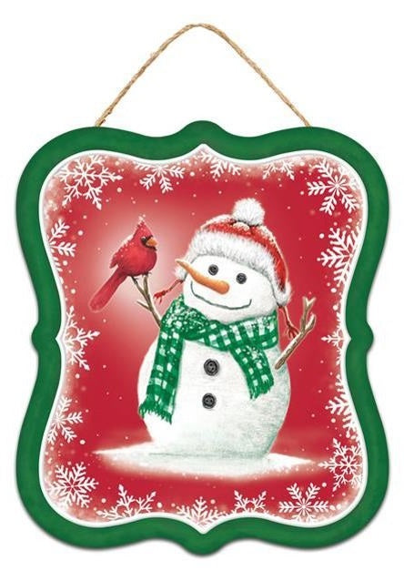 7-Piece Snowman & Cardinal Christmas Sign Ornament Set - Perfect for Holiday Tree Decorations, Home Décor, and Festive Gift Giving