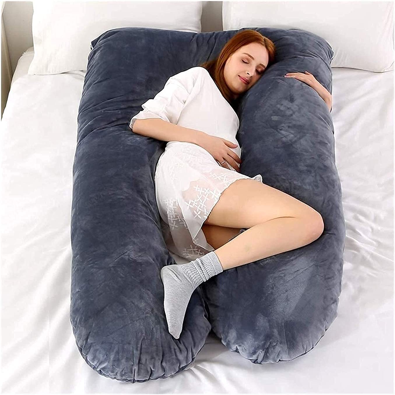 Pregnancy Pillow U-Shaped for Back & Hip Pain Relief - Maternity Support for Sleeping Comfort