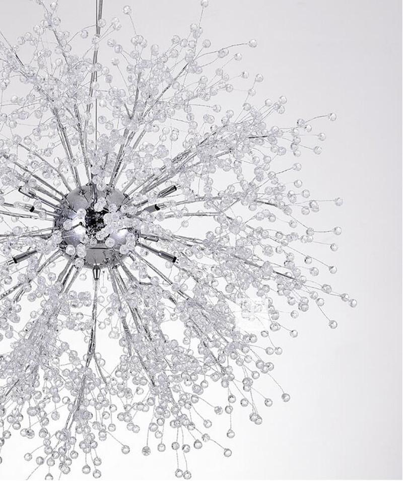 Elegant Crystal Dandelion Chandelier Lighting Fixture - Modern Home Decor for Living Room, Bedroom & Dining Area