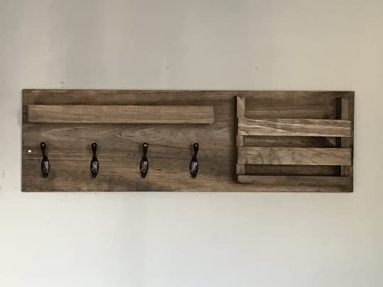 Wall Mounted Entryway Organizer with Mail Slot, Key Hooks & Coat Hooks - Perfect for Home, Office & Apartment Organization