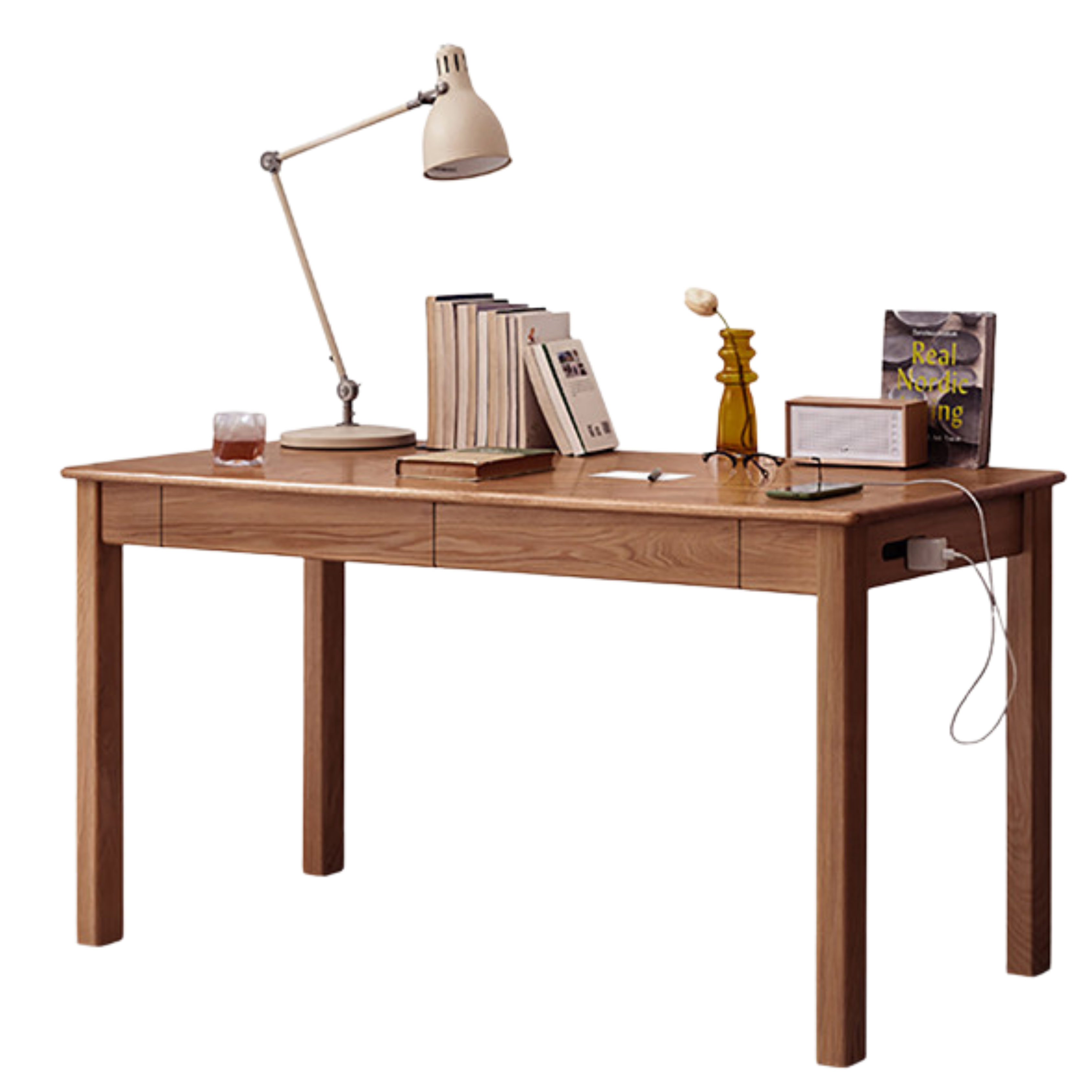 Premium Solid Wood Office Desk - Black Walnut, Oak & Ash Options | Modern Home Office & Executive Workspace Furniture