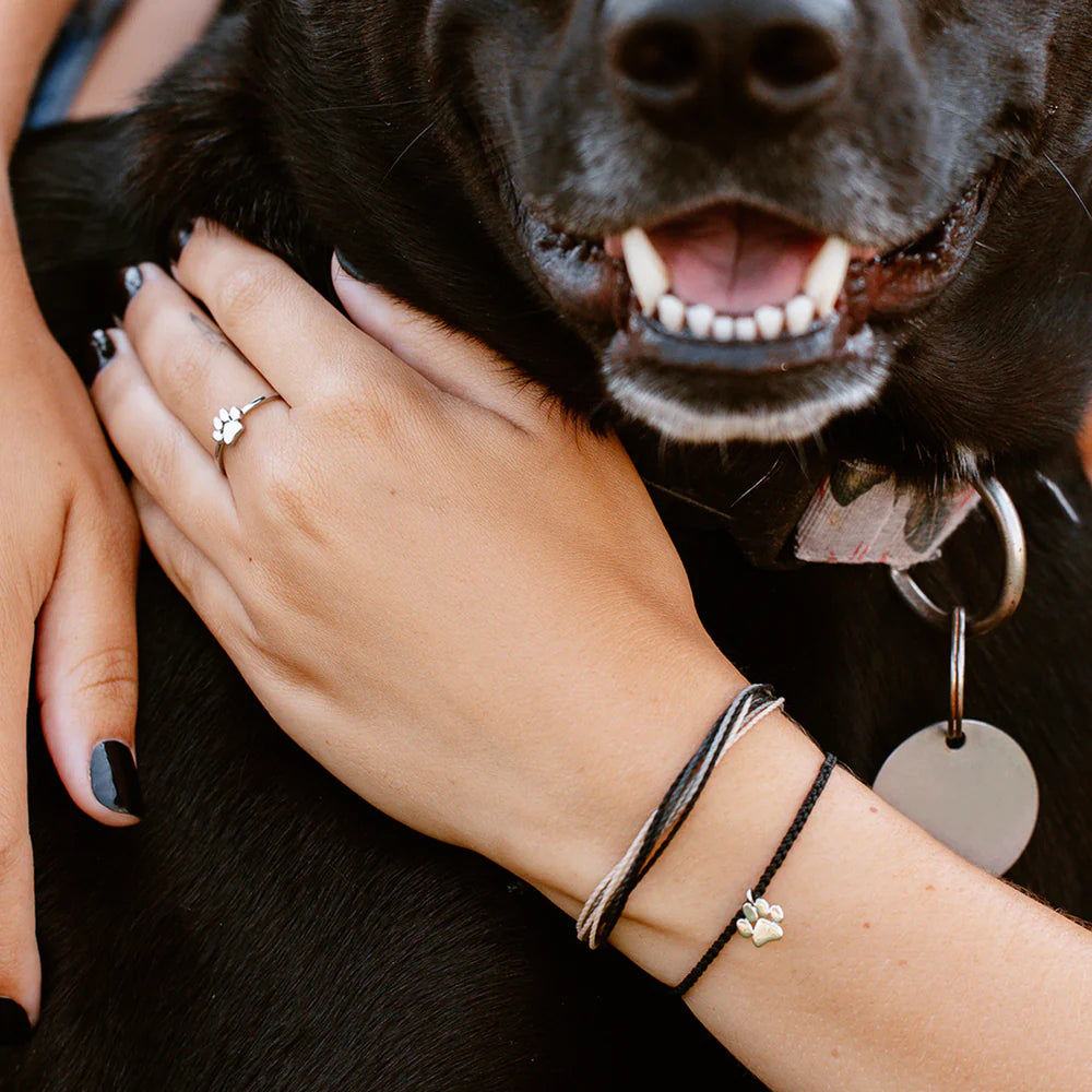 Paw Print Silver Charm Bracelet for Women - Dainty Animal Lover Jewelry Gift for Dog Cat Pet Owners - Perfect for Casual Wear, Gifts & Special Occasions