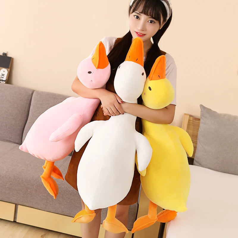 Big White KAWAI Plush Duck Toy - Cute Sleeping Pillow, High Quality Stuffed Animal, Funny Sweet Gift for Friends & Kids | Perfect for Bedtime, Nursery Decor, and Birthday Presents
