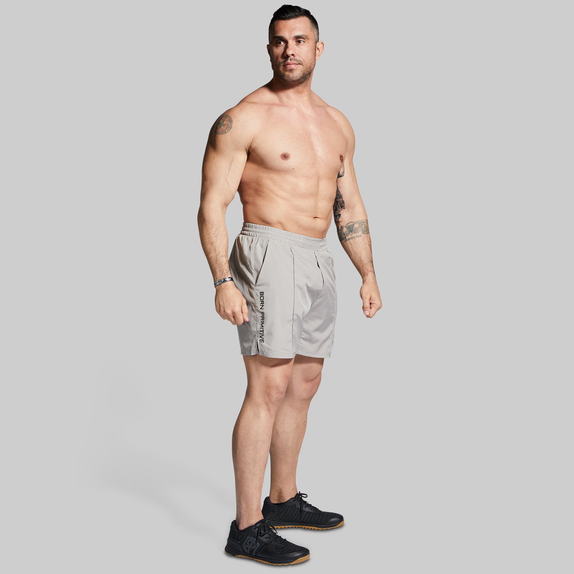 Men's Cool Grey Training Shorts - Breathable Workout Gym Running Shorts for Men - Lightweight & Quick-Dry for Sports, Jogging & Fitness