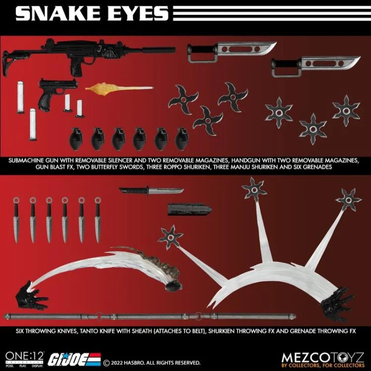 G.I. Joe One:12 Collective Deluxe Snake Eyes Action Figure - Highly Articulated Collectible Toy for Display & Play - Perfect for Fans, Collectors & Gift Giving