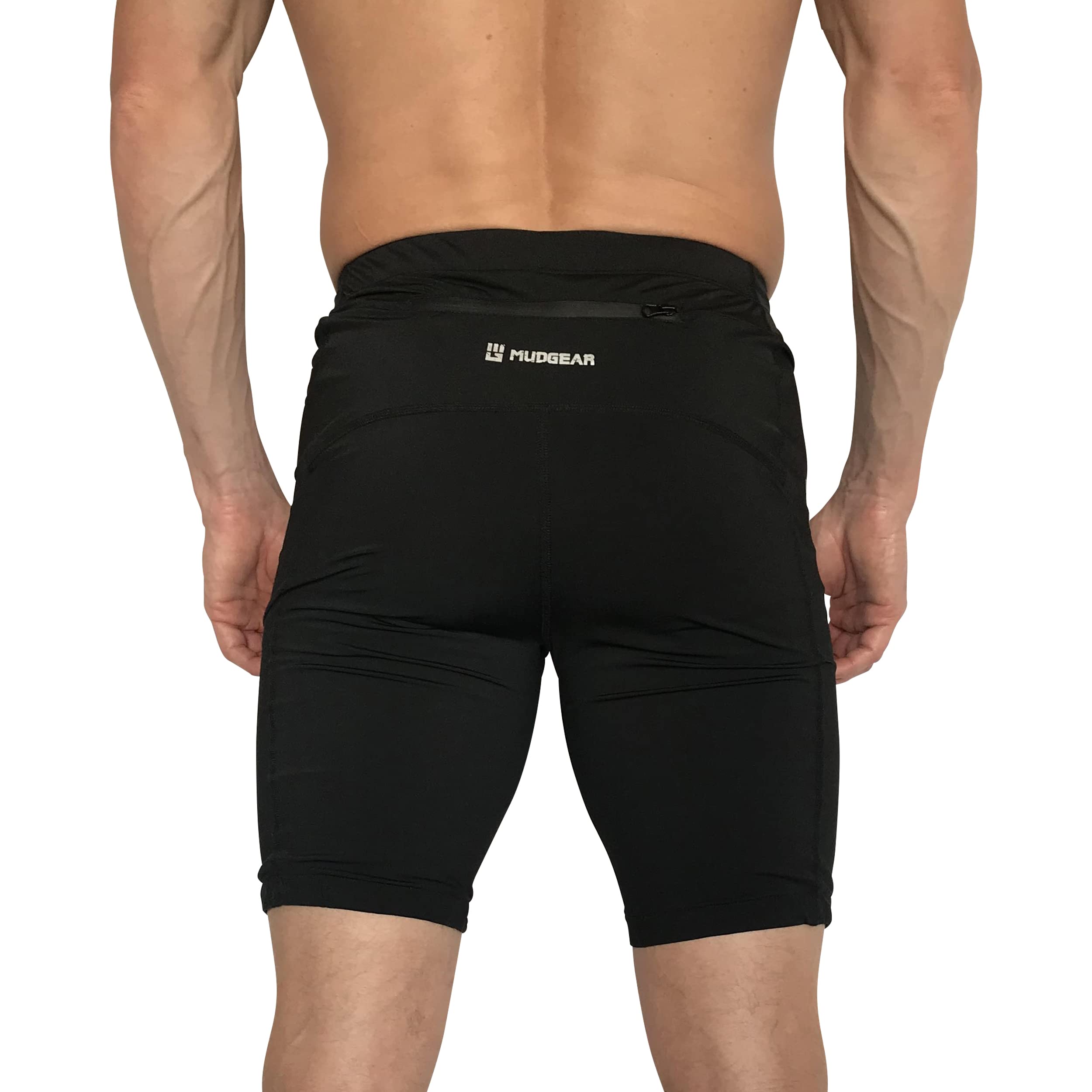 Men's 6-Inch Compression Shorts with Zipper Pockets - Breathable Athletic Running Shorts for Gym, Training & Sports - Moisture-Wicking Workout Shorts for Jogging, Basketball & CrossFit