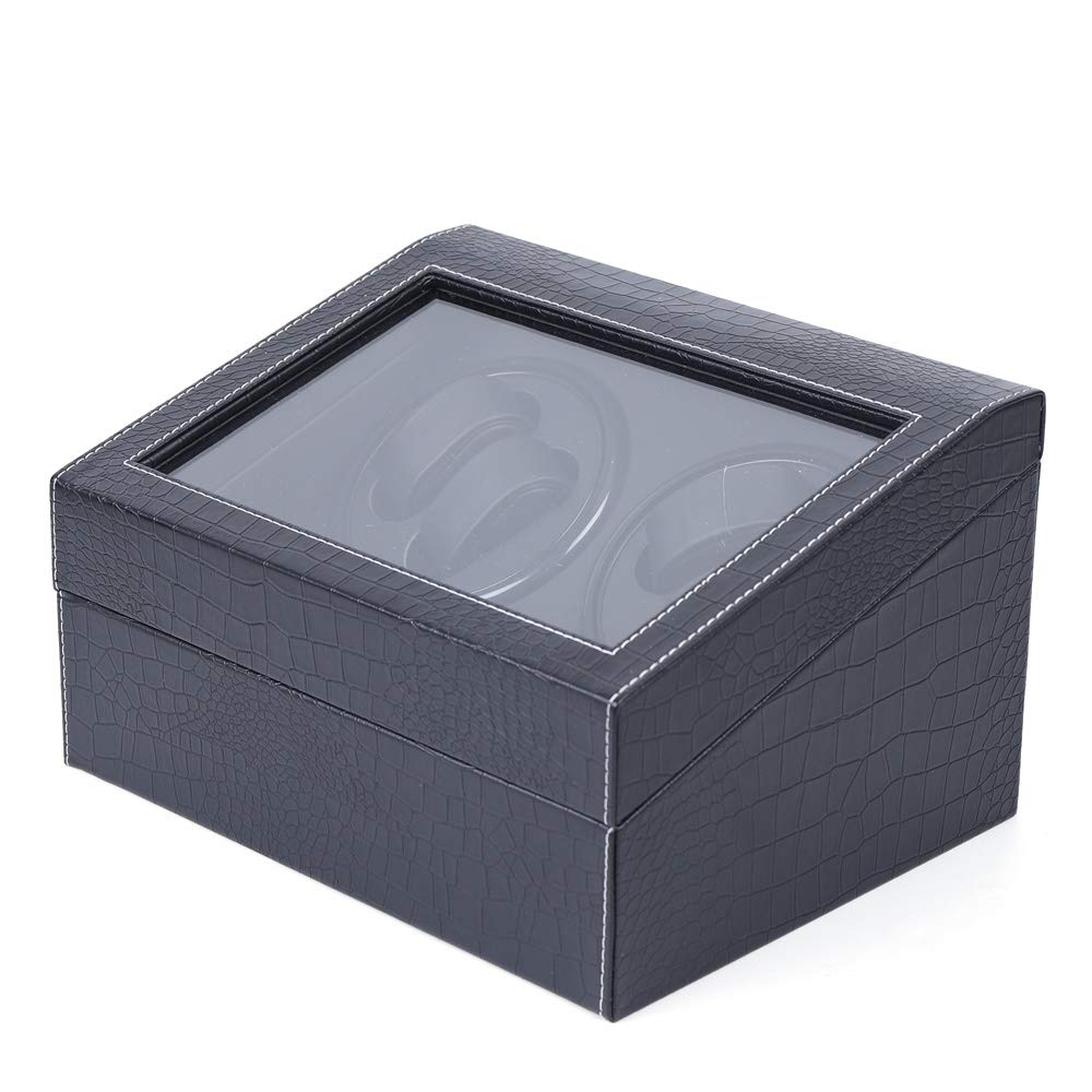 Automatic Rotating Watch Winder Box - 6 Watch Storage Display Case with LED Light for Luxury Watch Collection | Perfect for Home, Office & Travel Use