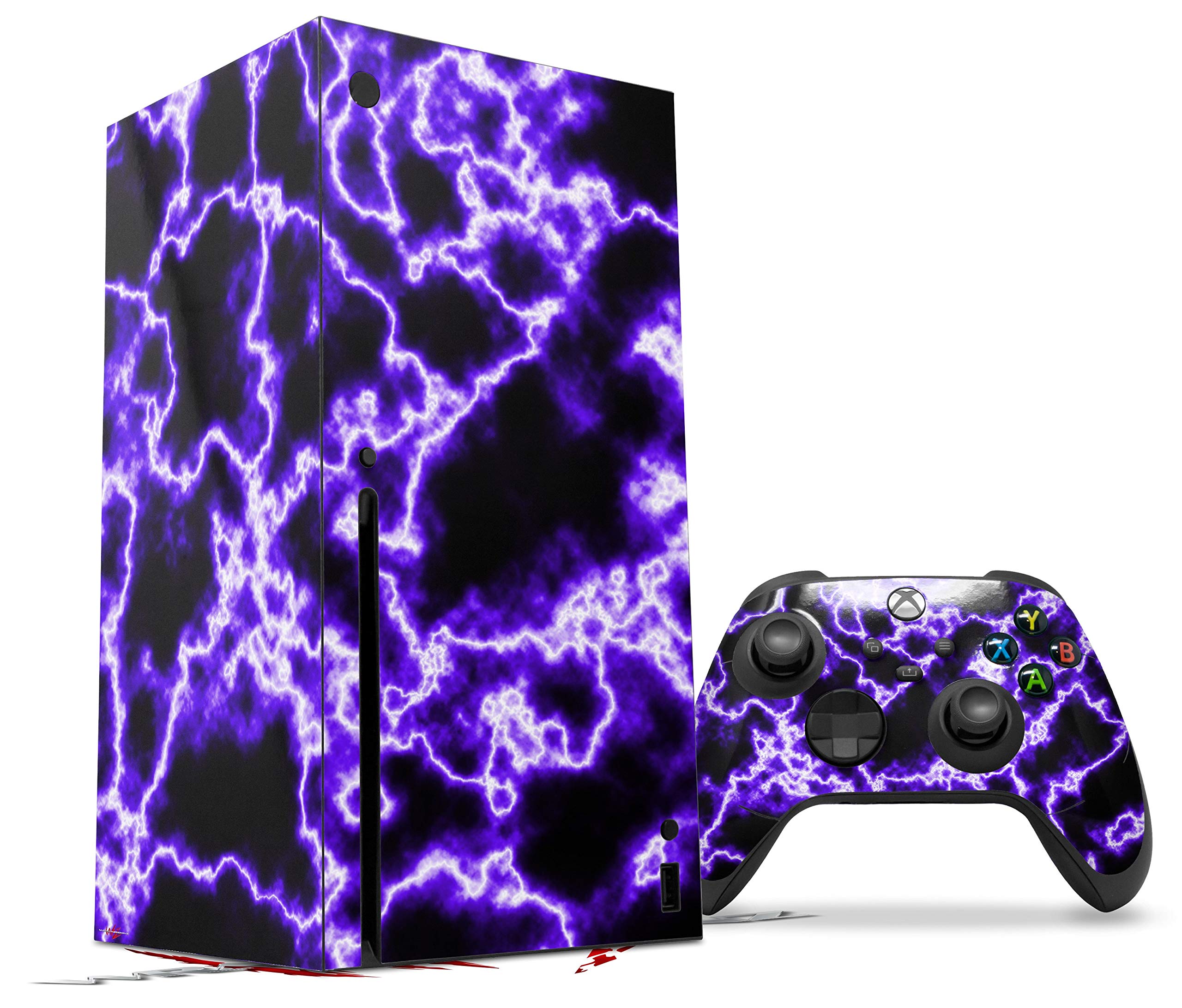 XBOX Series X Console & Controller Vinyl Wrap Skin Decal - Electrify Purple | Custom Protective Cover for Gaming Setup (Console Not Included) | Perfect for Gaming Rooms, Streamer Backgrounds & Console Protection
