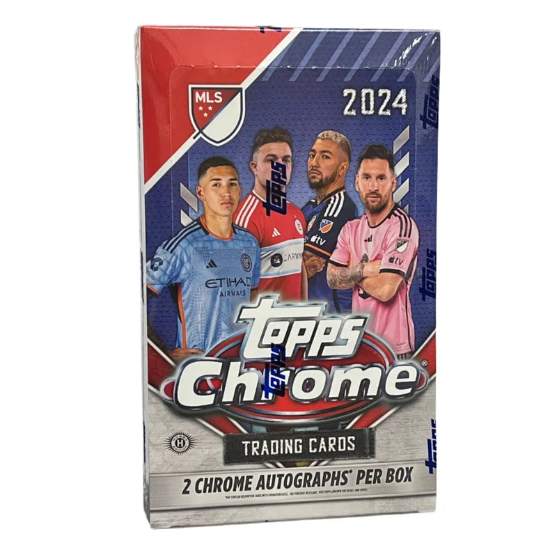 2024 Topps Chrome MLS Hobby Box - 24 Packs with Autograph & Relic Cards - Collectible Soccer Trading Cards for MLS Fans & Card Collectors - Perfect for Gifts, Investments, and Game Day Trading