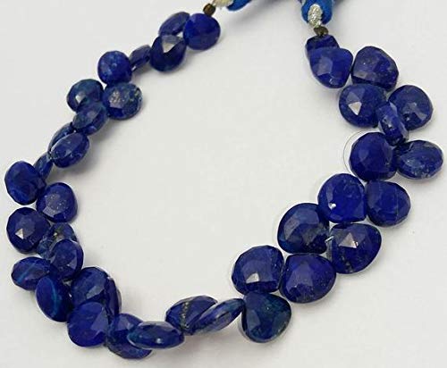 Lapis Lazuli Faceted Heart Shaped Beads - 8mm to 9mm Gemstone Strand for Jewelry Making | High Quality 8 Inch Beading Supplies (Code MVG-33254) | Perfect for Necklaces, Bracelets & DIY Craft Projects