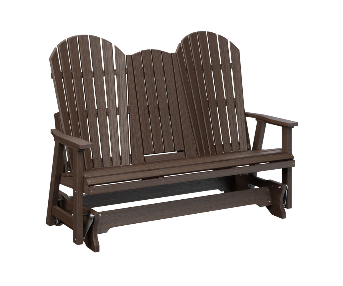 Berlin Gardens Comfo Back 3-Seat Glider Bench with Console - Outdoor Patio Furniture for Relaxing in Garden, Deck, or Backyard
