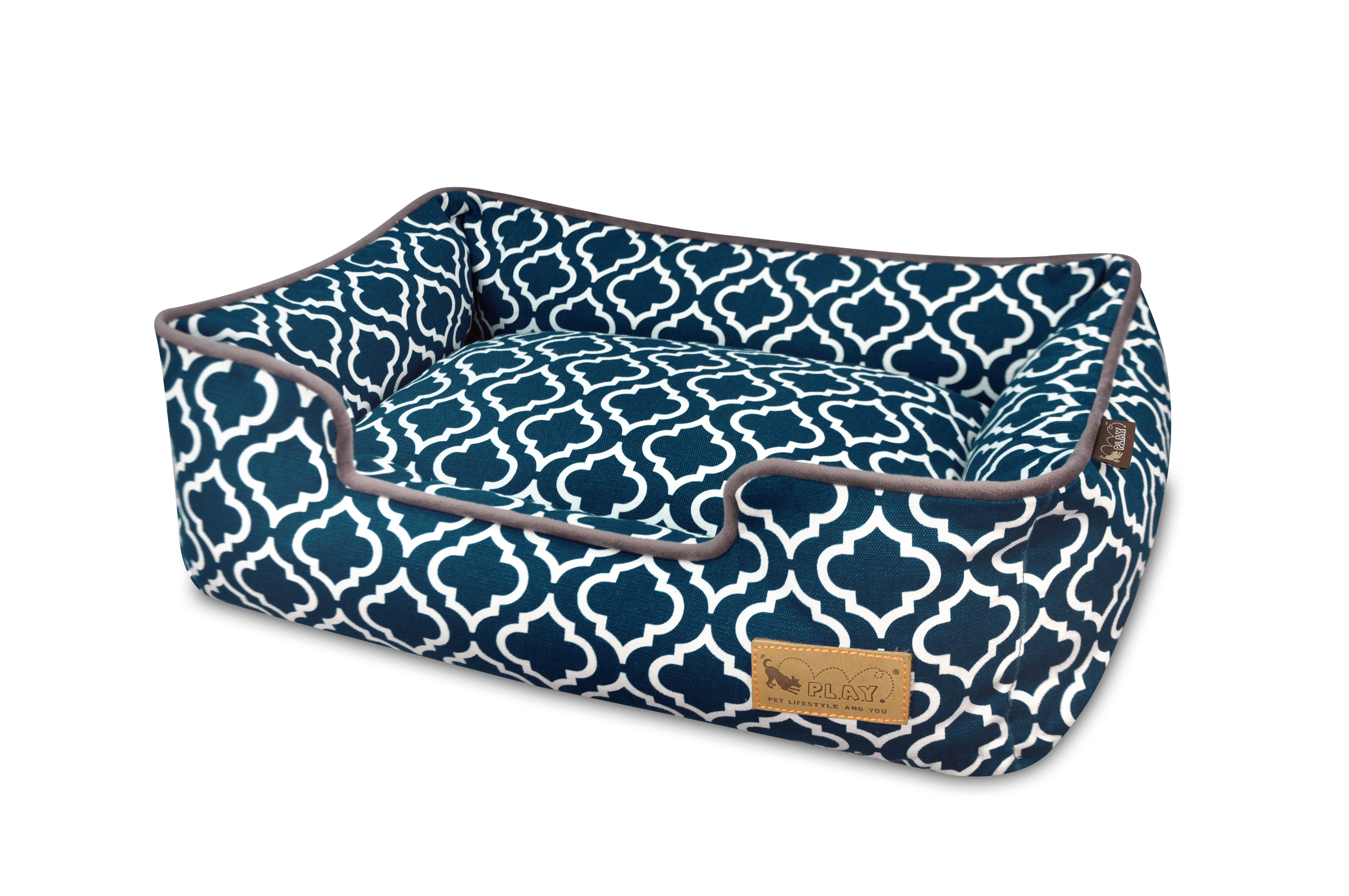 Premium Moroccan Navy Blue Dog Bed - Orthopedic Lounge Pet Bed for Large & Small Dogs - Perfect for Living Room, Bedroom & Pet-Friendly Spaces