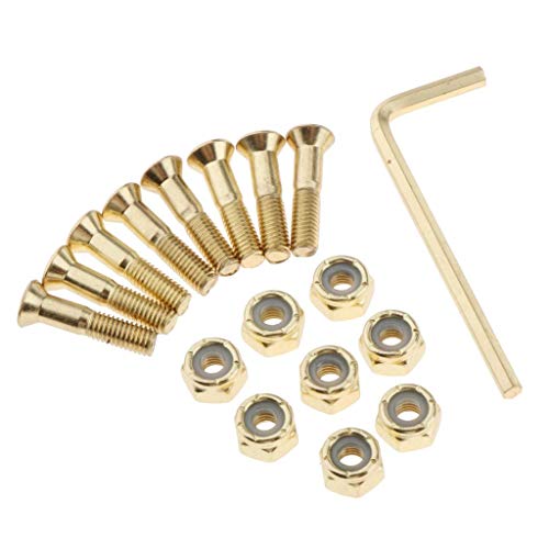 Fityle 8 Sets Longboard Skateboard Hardware Kit - Stainless Steel Screws, Bolts & Nuts for Cruiser Skateboards | Perfect for Skateboard Maintenance, Repair & DIY Upgrades